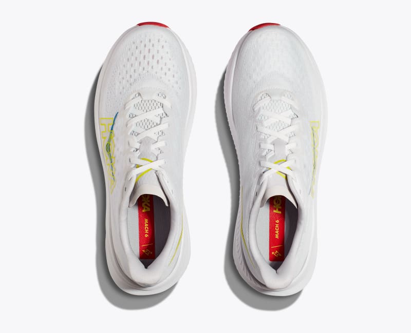 HOKA Men's Mach 6 Shoes in White/Nimbus Cloud