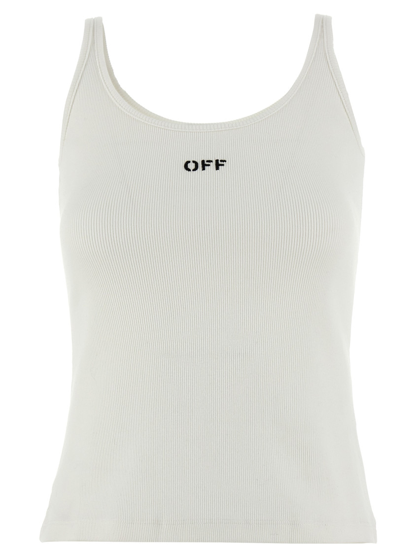 -Off Stamp Top Bianco-Donna