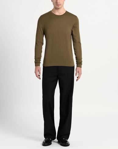 Man Sweater Military green Size 42 Cotton