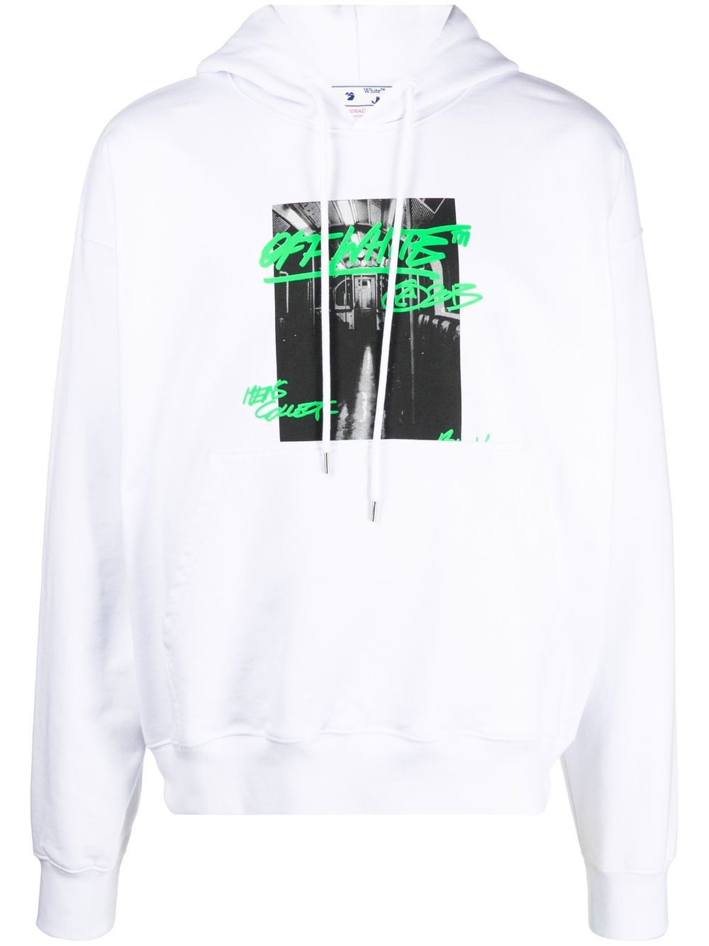 Graphic-print cotton hoodie