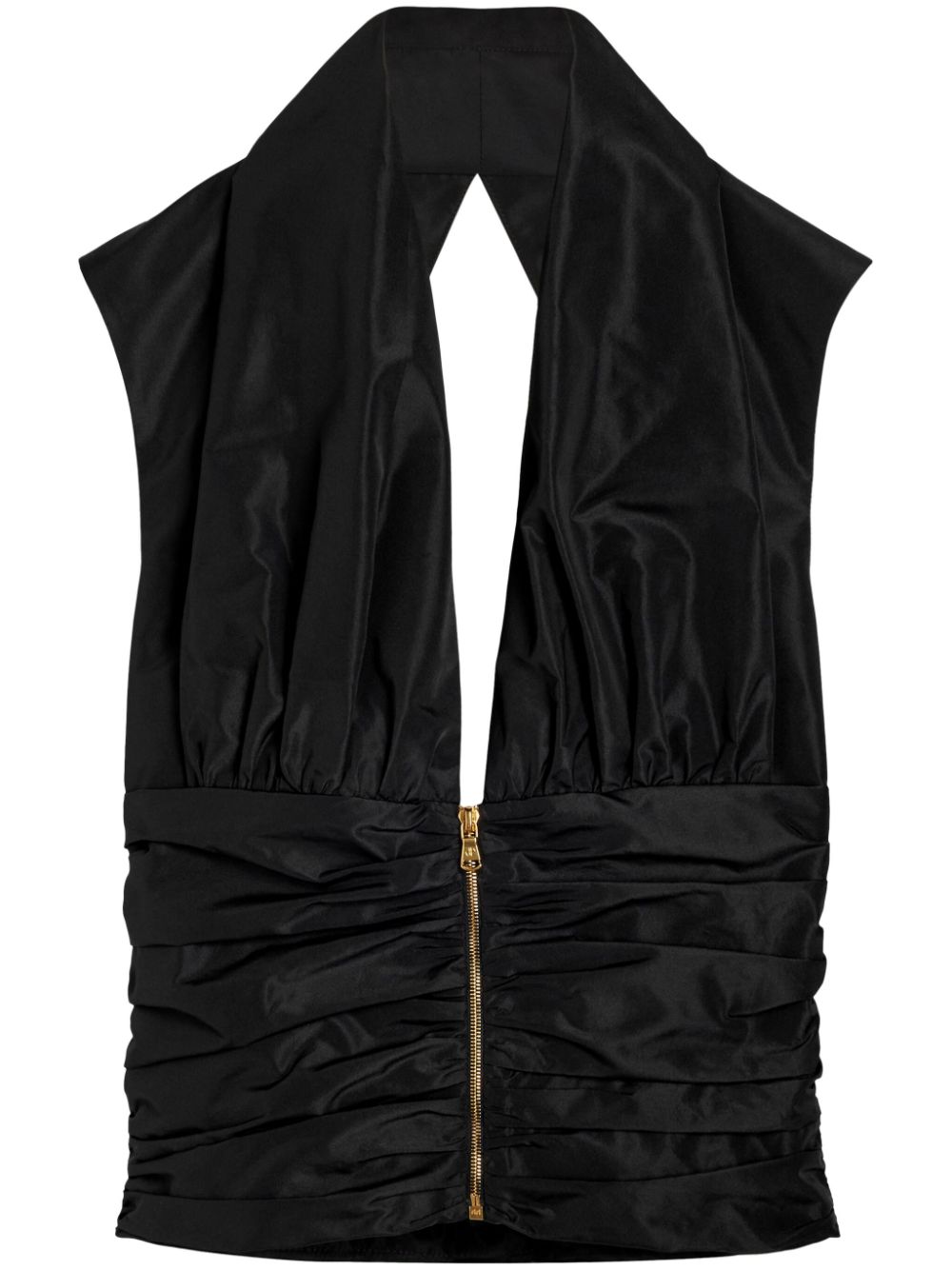 Square shoulder sleeveless top - Black