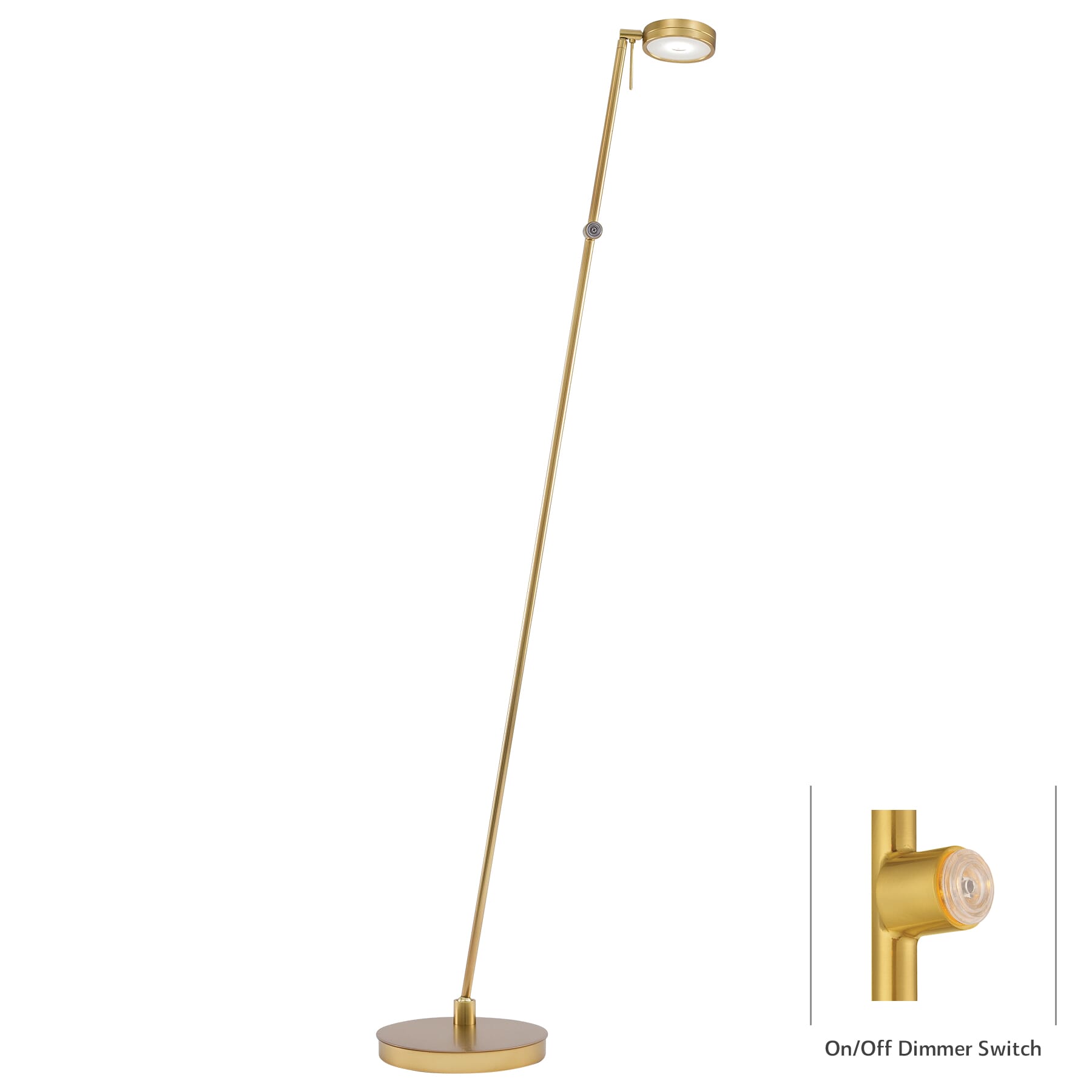 George Kovacs George'S Reading Room 50" Floor Lamp in Honey Gold - P