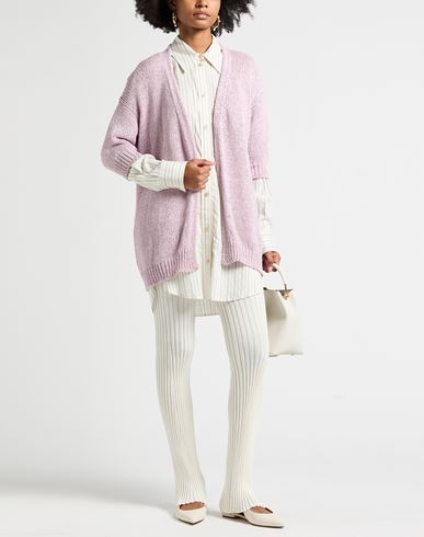 Woman Cardigan Pink Size S Cotton, Polyamide