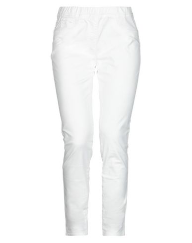 Woman Pants White Size 4 Cotton, Elastane