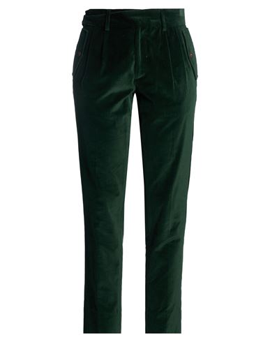 Woman Pants Dark green Size 12 Cotton