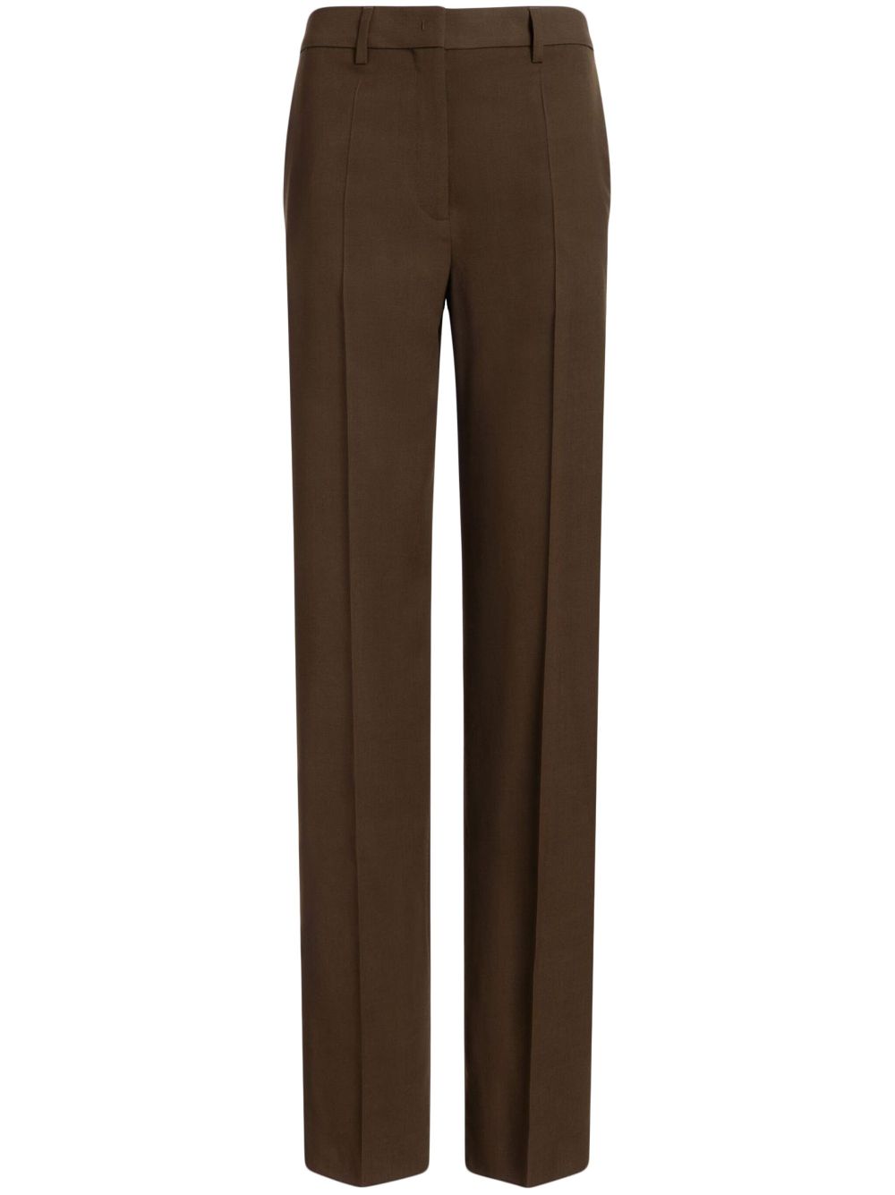 Pressed crease straight-leg pants - Green