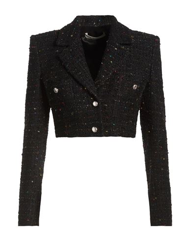 Woman Blazer Black Size 8 Synthetic fibers, Cotton, Polyester, Viscose, Metallic Polyester