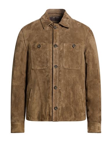 Man Jacket Khaki Size 40 Leather