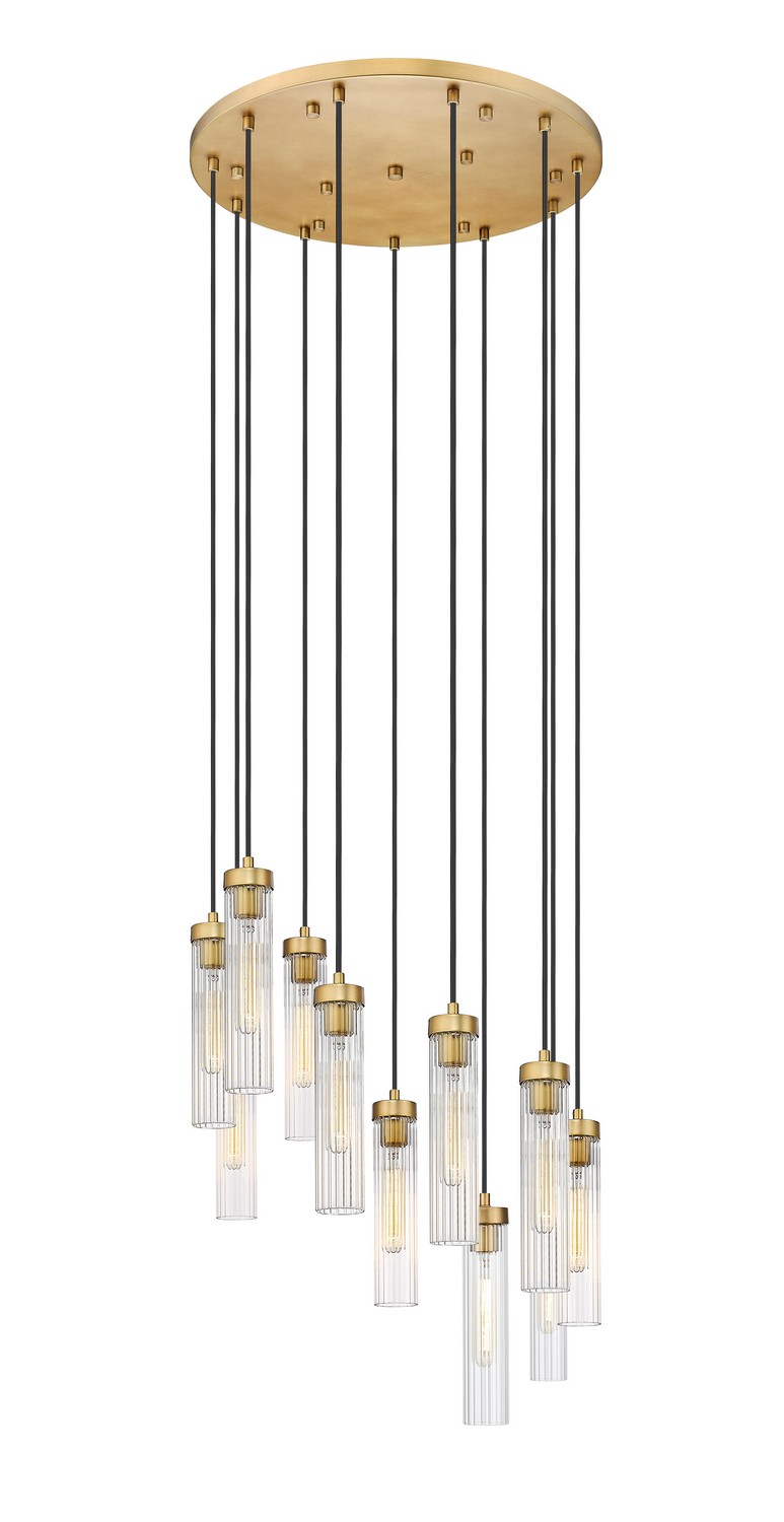 Rubbed Brass Chandelier from the Beau Collection