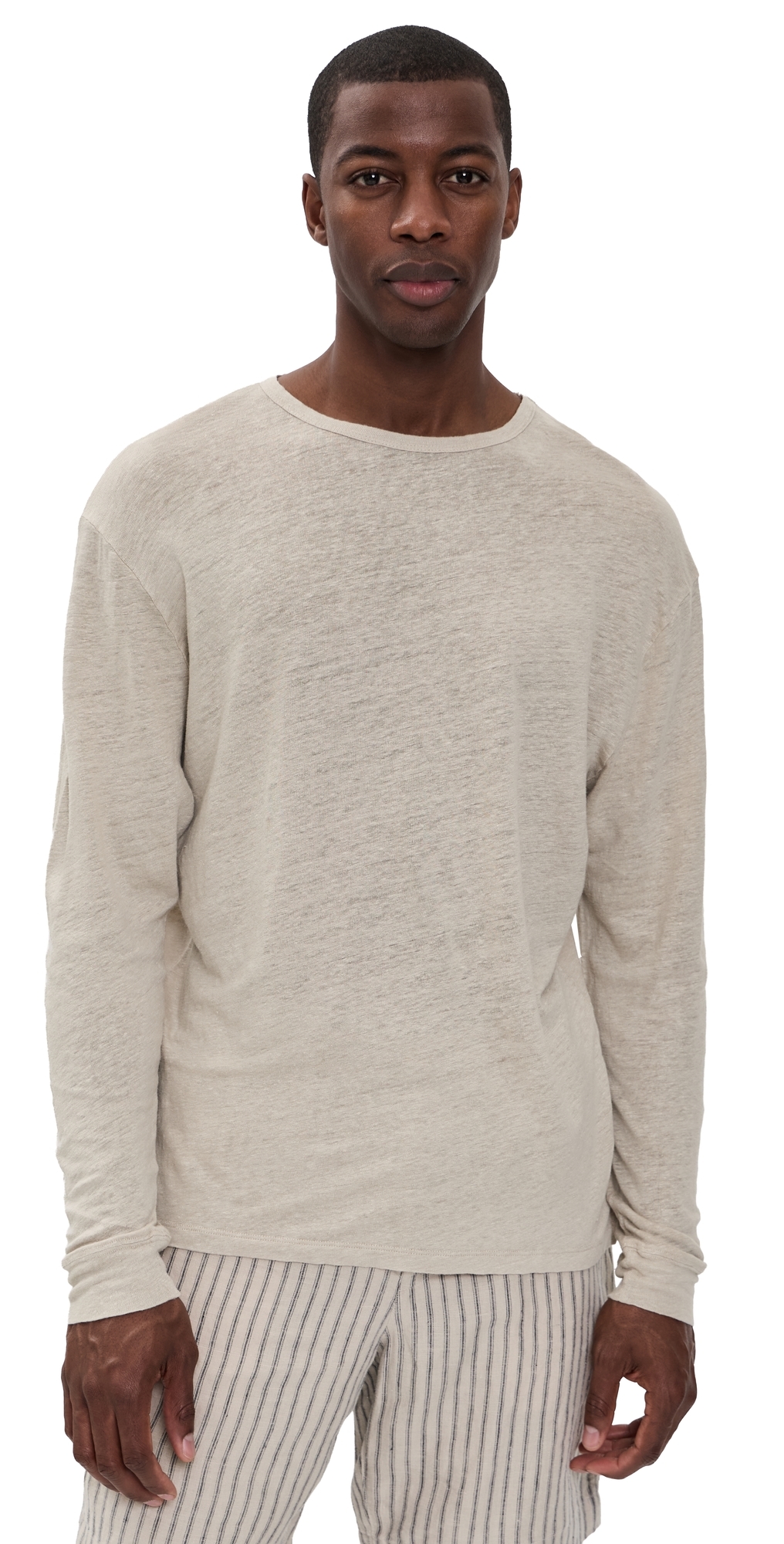 Linen Long Sleeve Sun Tee Bone