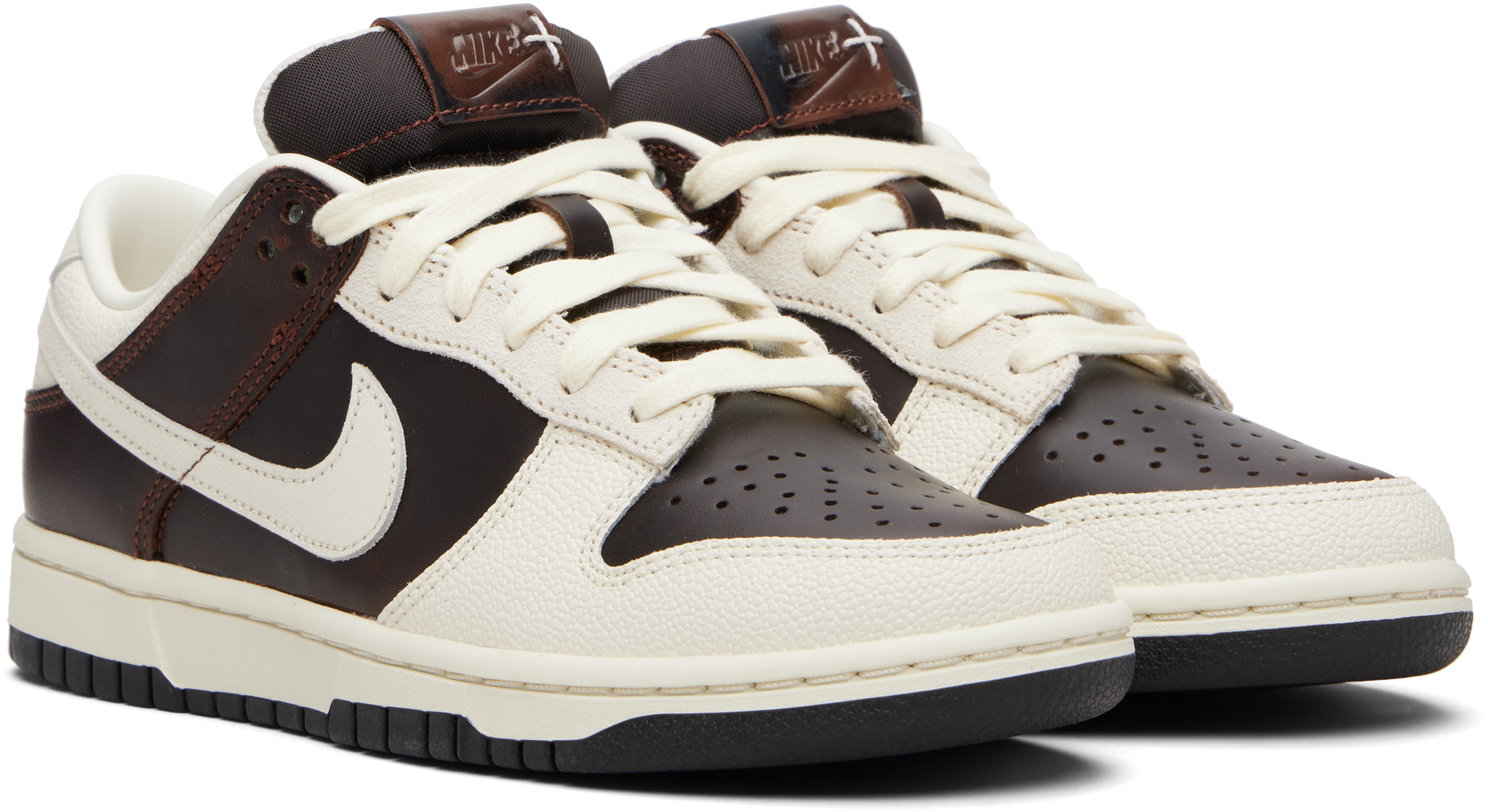 Brown & Off White Dunk Low Retro Sneakers