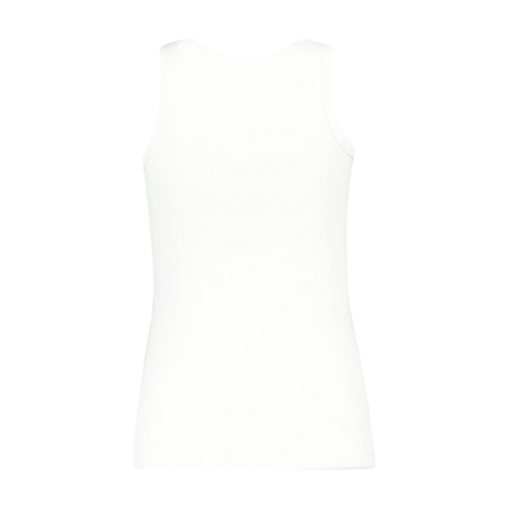 Ribbed Cotton Tank Top — White