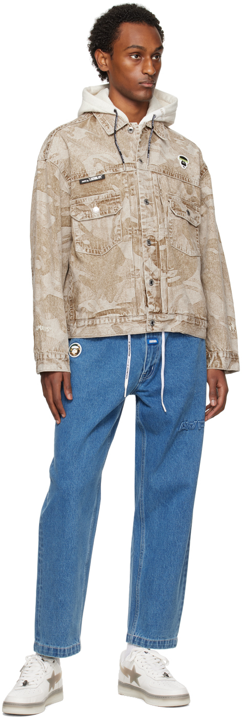 AAPE by A Bathing Ape Beige Lightweight Denim Jacket