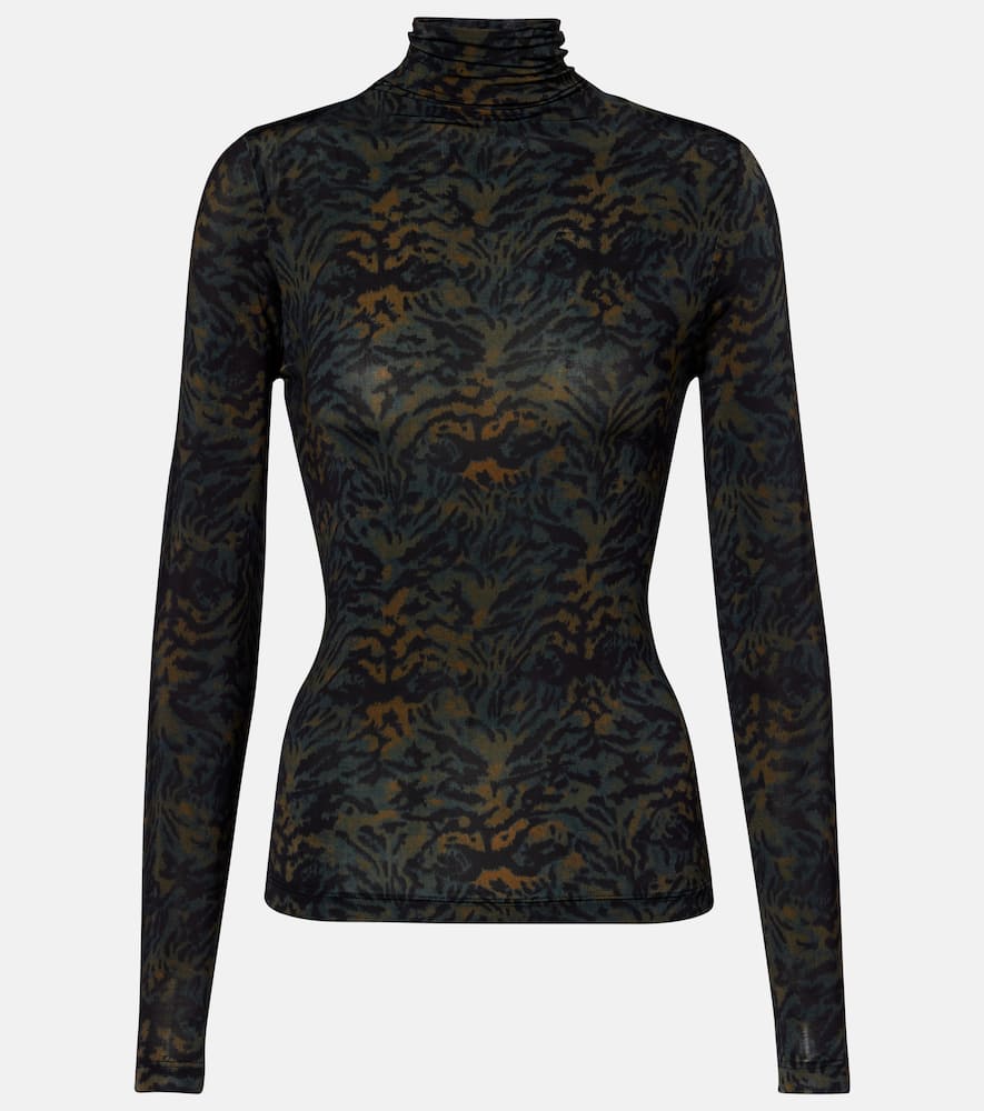 Aurelia printed jersey turtleneck top