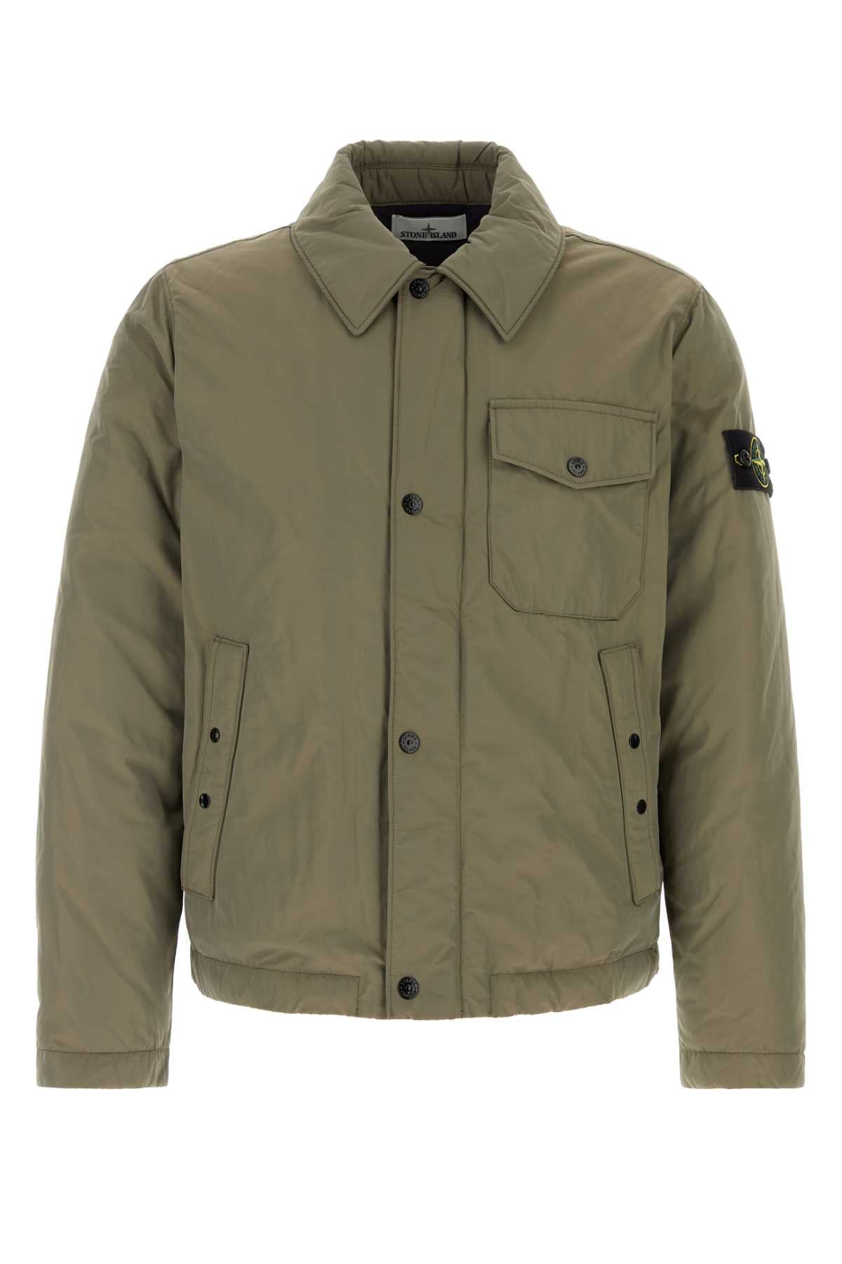 Quilted Down Down Jacket — Green