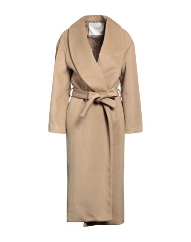 Yes London Woman Coat Beige Size 6 Polyester, Viscose