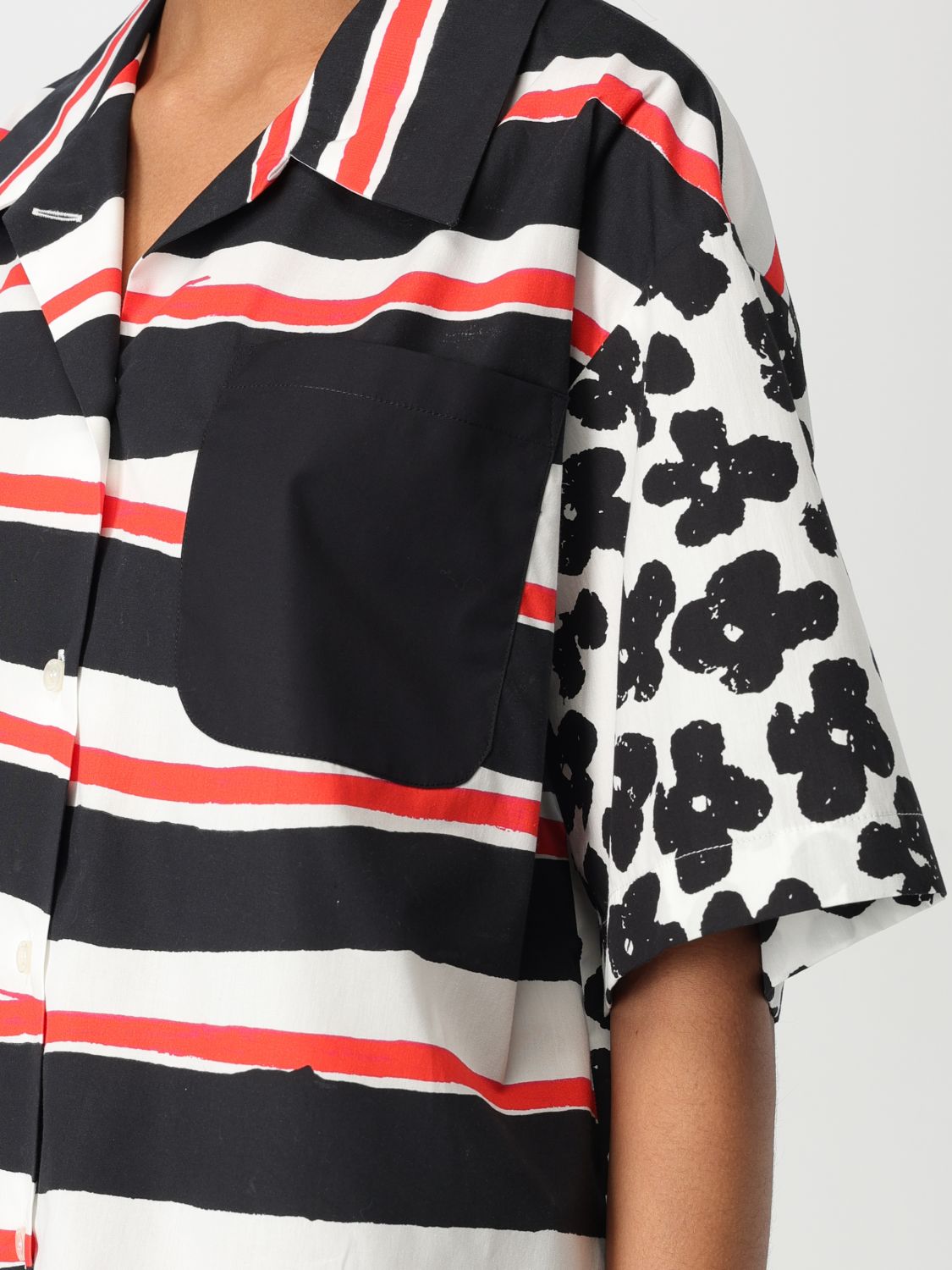 Striped cotton shirt - Black