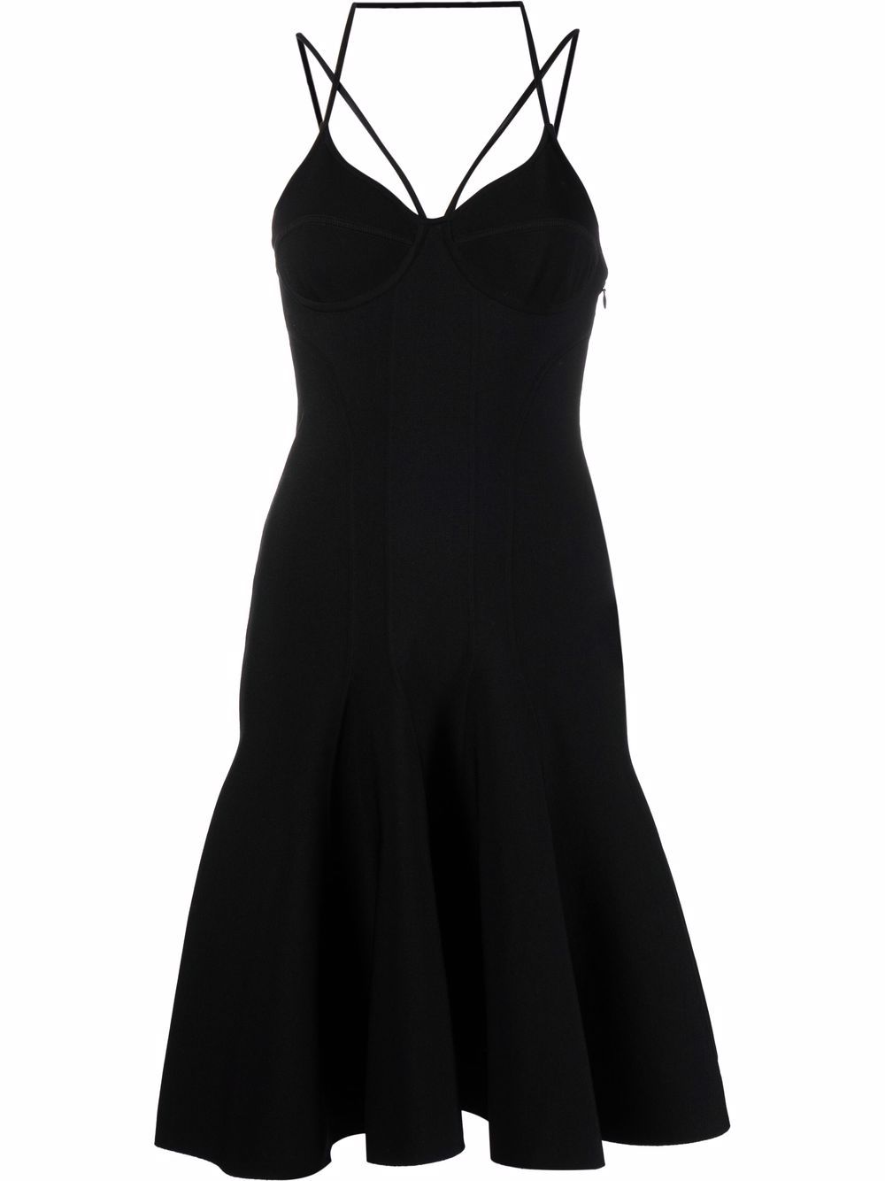 Fluted mini dress - Black