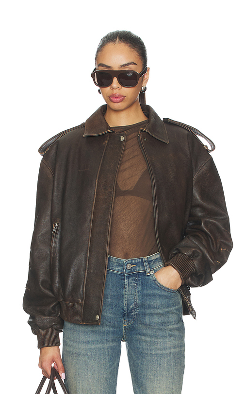 MANOKHI Daya Jacket in Chocolate. 36. Also