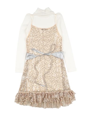 Kid Girl Kids' dress Gold Size 13 Polyester, Viscose, Elastane