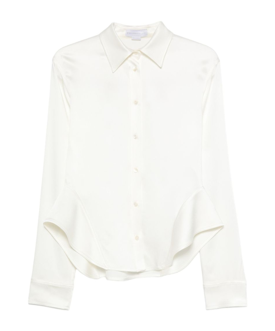 Peplum-hem long-sleeve shirt