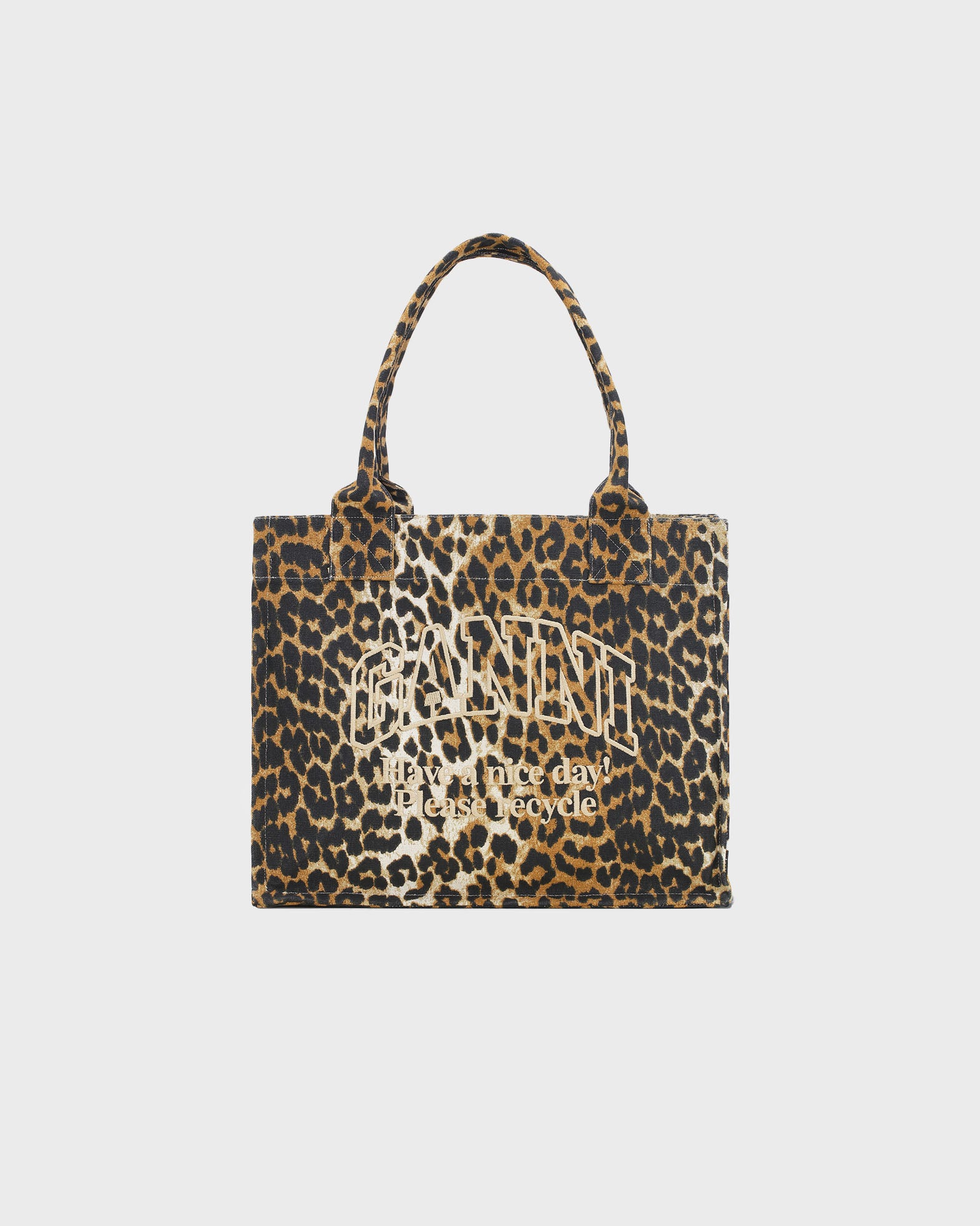 Ganni Bag Large Easy Shopper Print Leopard ONESIZE