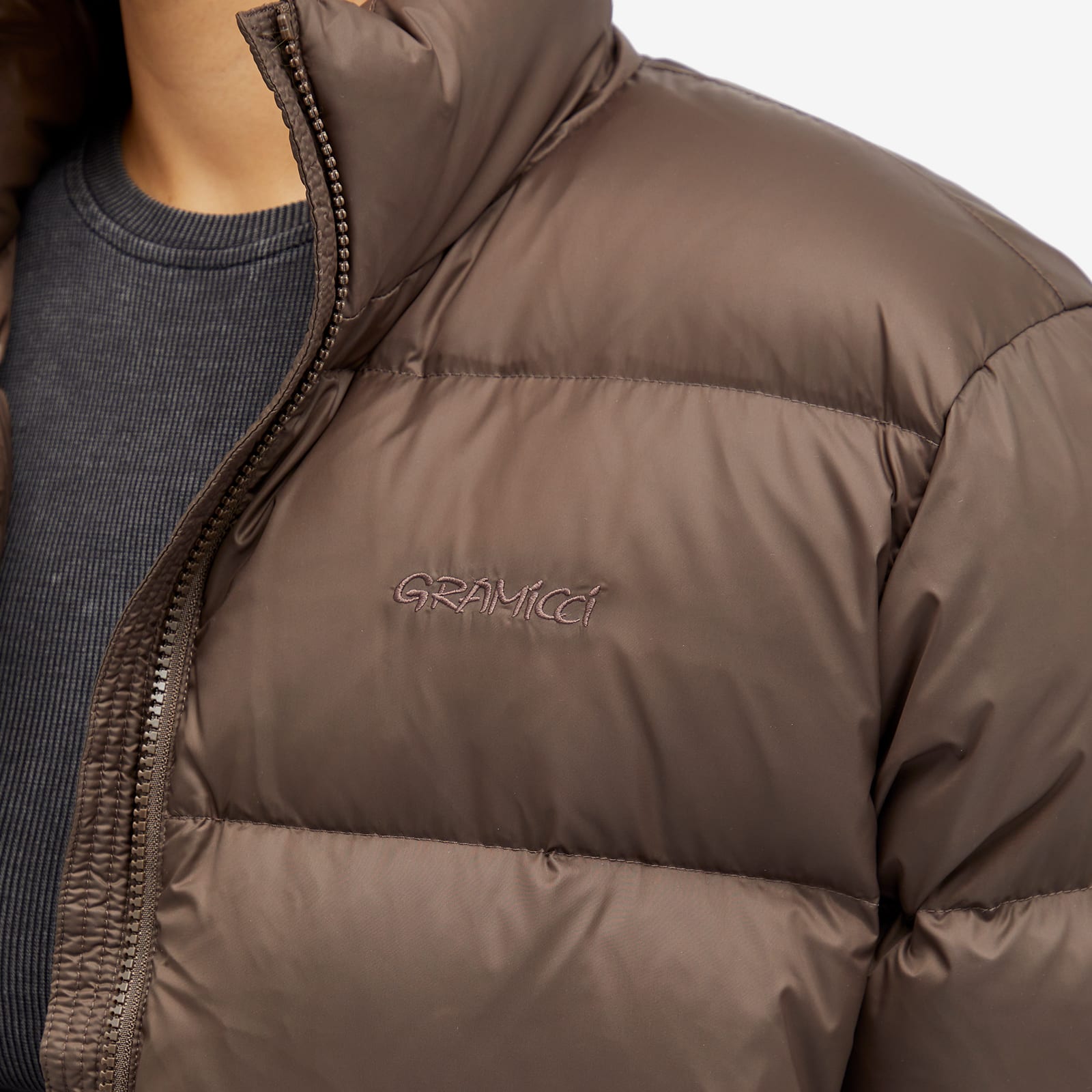 Women's Down Puffer Jacket in Dark Brown