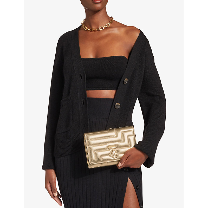 Womens Gold/light Gold Avenue Leather Clutch bag 1SIZE