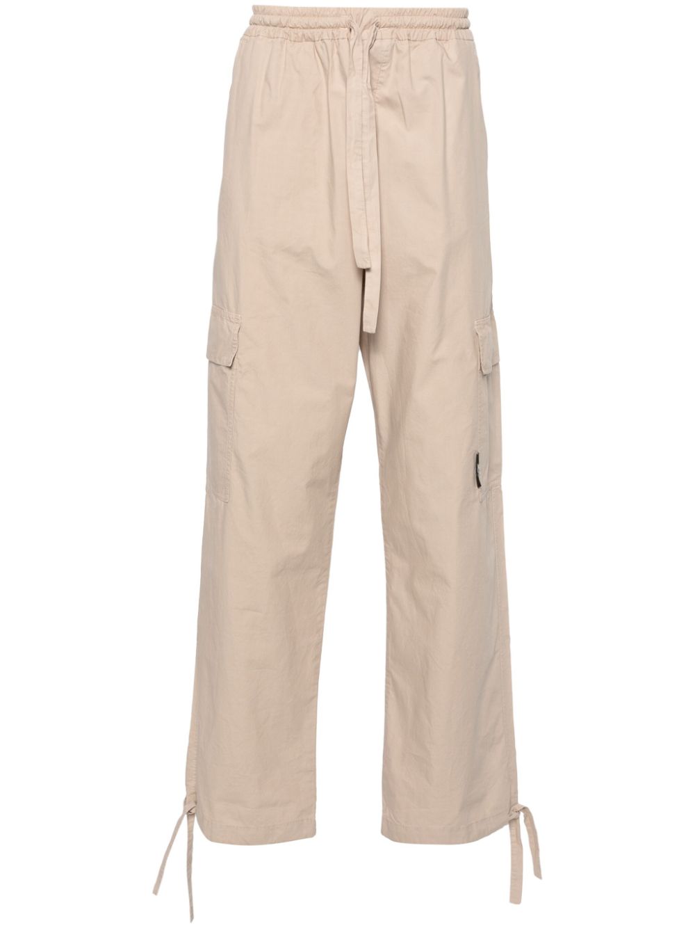 Straight-leg cotton cargo trousers - Neutrals
