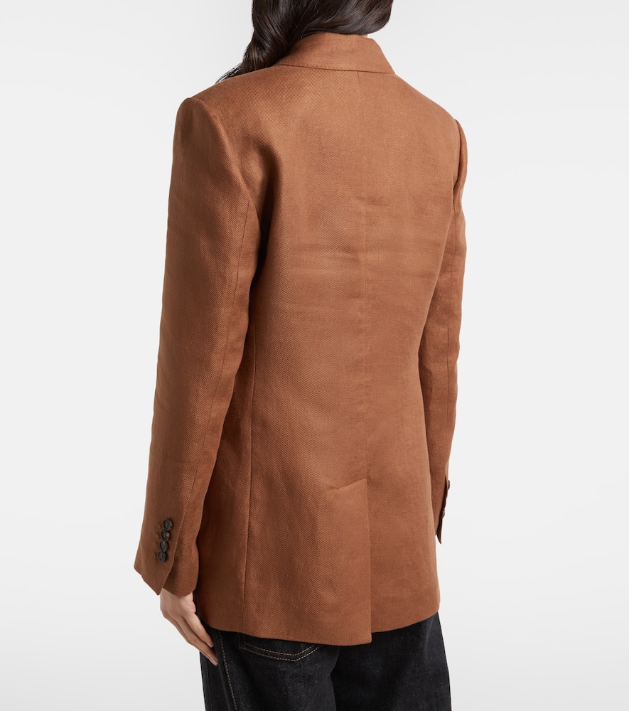 Double-breasted linen blazer
