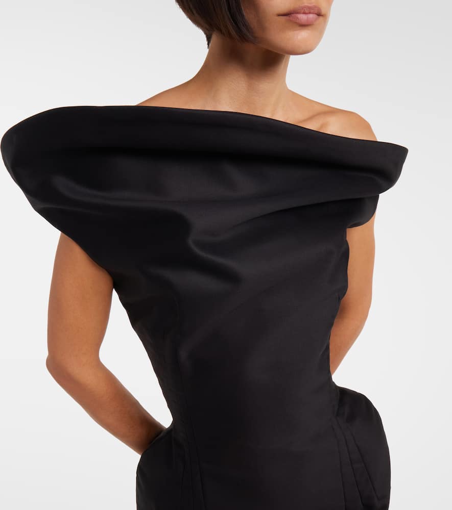 Asymmetric cotton corset dress