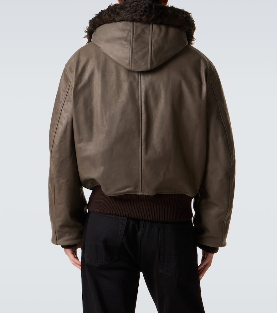 Compel shearling-trimmed leather jacket