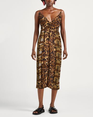 Woman Midi dress Brown Size 8 Viscose