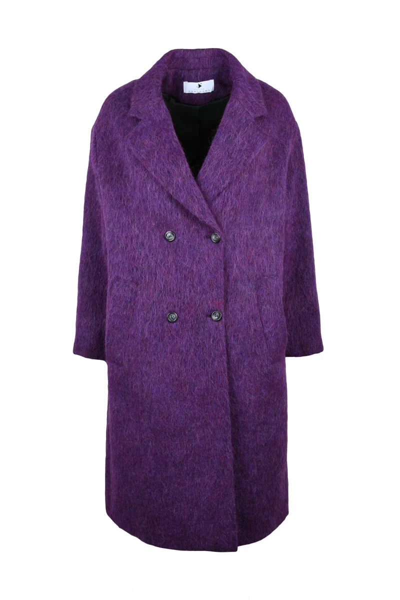 Double-Breasted Coat - Purple