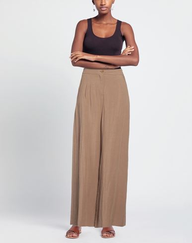 Woman Pants Brown Size S Viscose, Linen