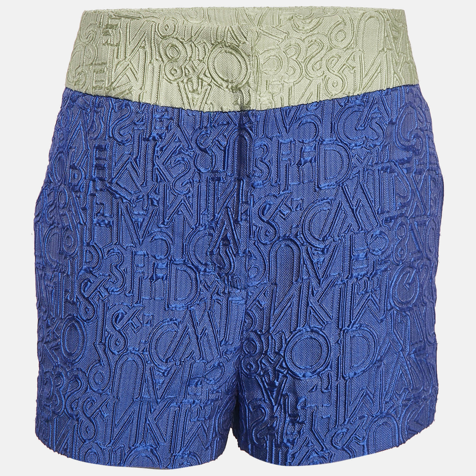 Blue Alphabet Jacquard Safari Shorts