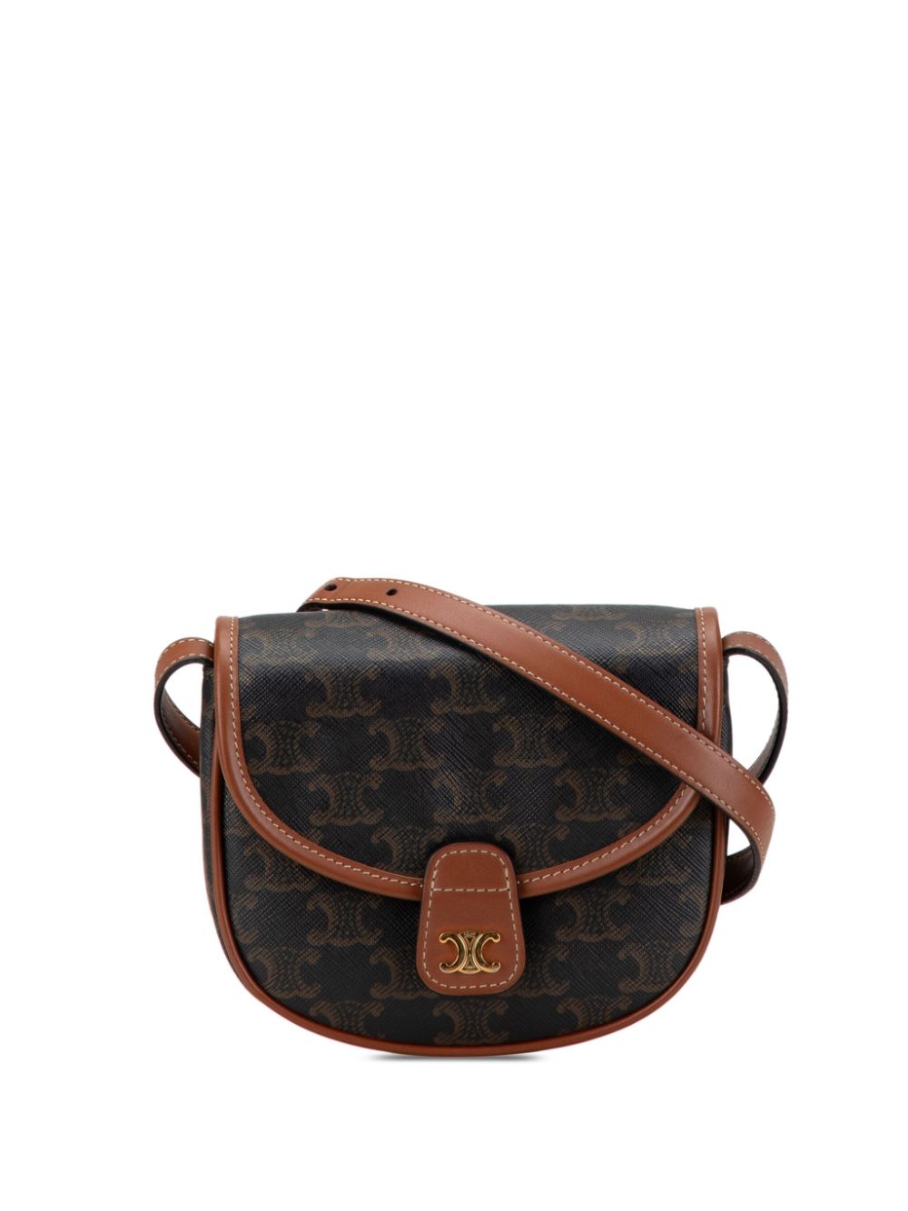 2022 Mini Triomphe Coated Canvas Besace crossbody bag - Brown