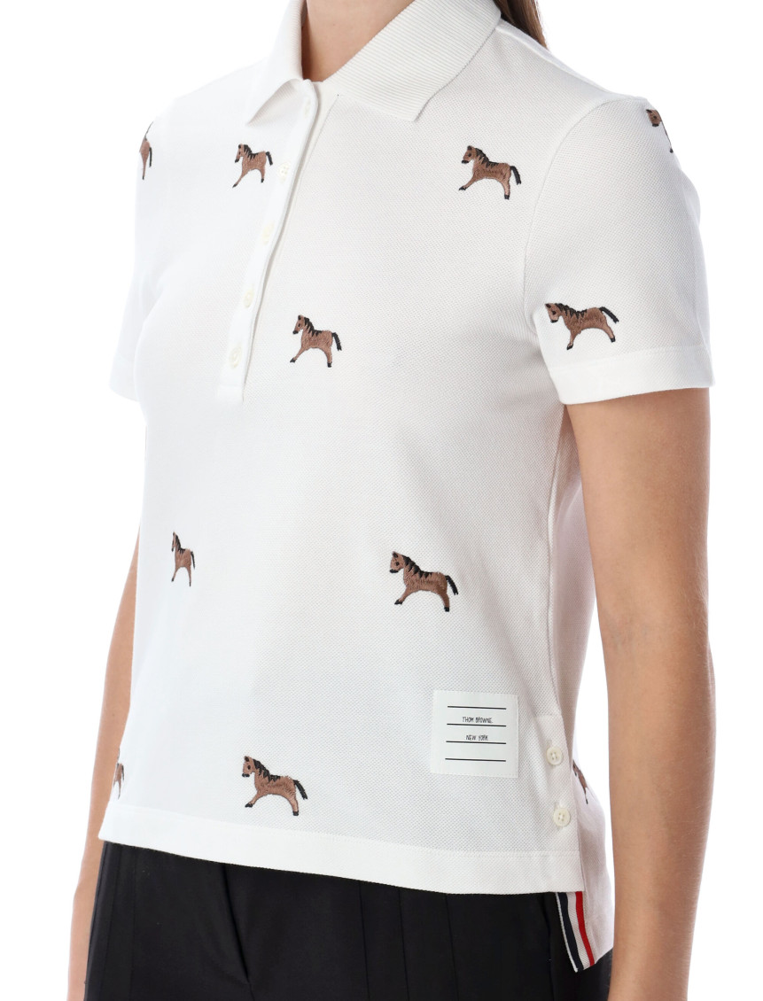 Short Sleeve Polo W/ Horse Half Drop Emb