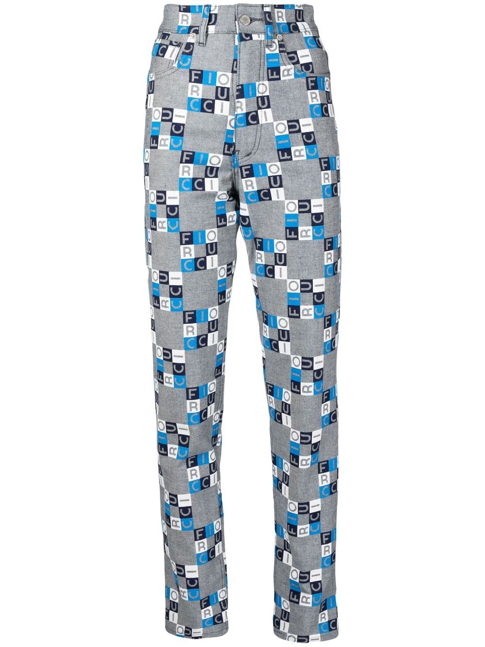 High-rise logo slim-fit jeans - Blue