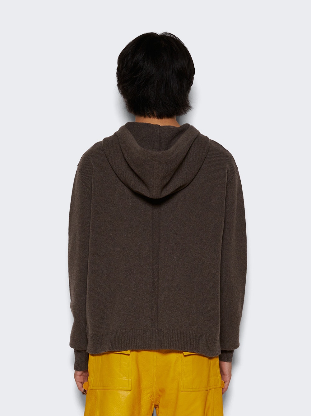 Fine-knit zip-up hoodie - Black