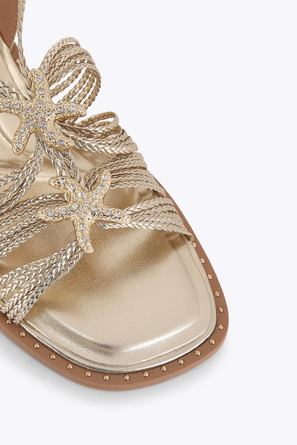 Carvela 'marina Flat Tie Sandal' Sandals In Gold