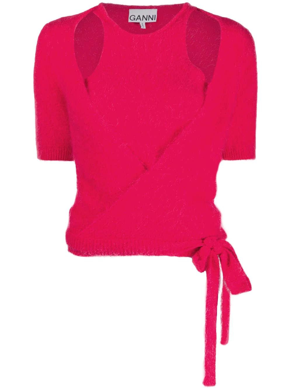 Short-sleeve knitted top - Pink