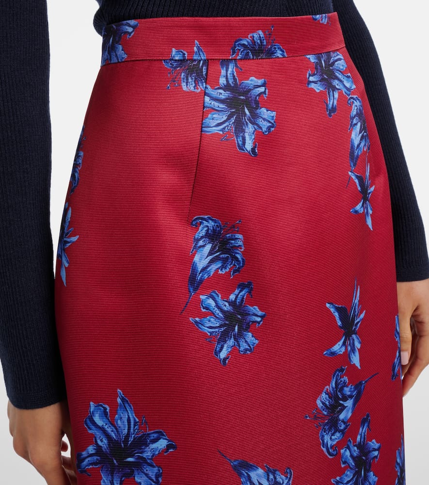 Lorelei floral duchess satin pencil skirt