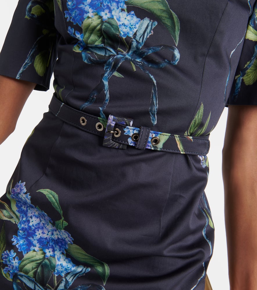 Floral poplin midi dress