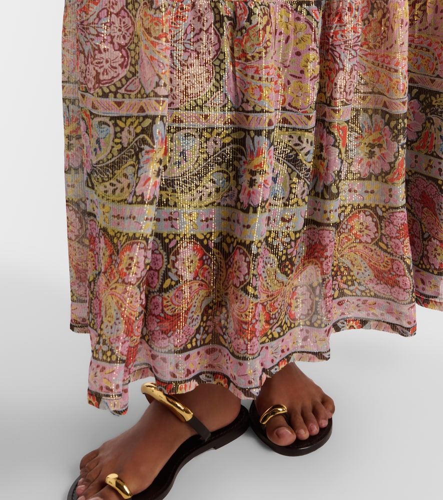 Kamilah floral lamé maxi dress