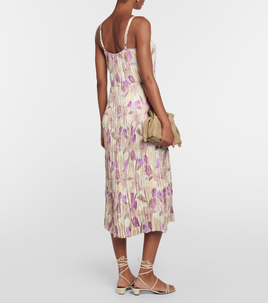 Vince Floral pleated midi dress