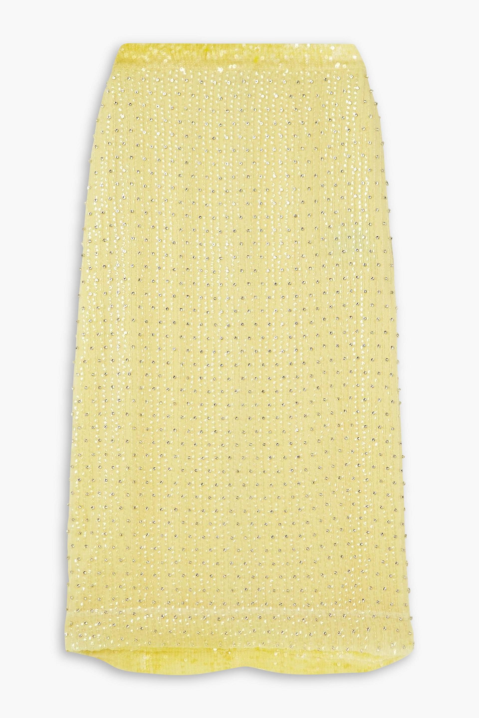 Mariana embellished crepe midi skirt - Yellow - UK 12