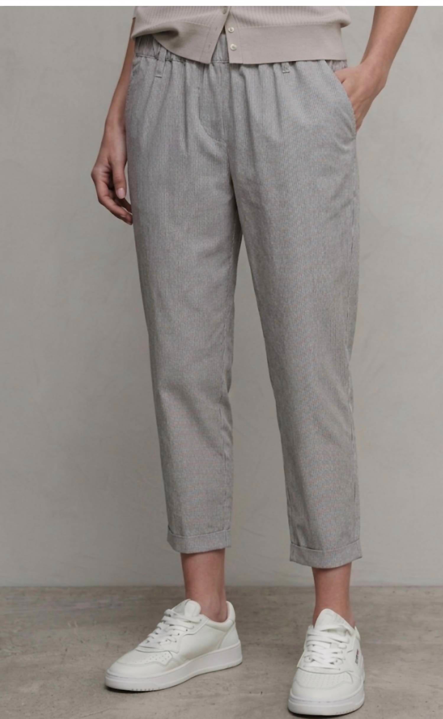 Leo Ankle Pants In Night Blue White