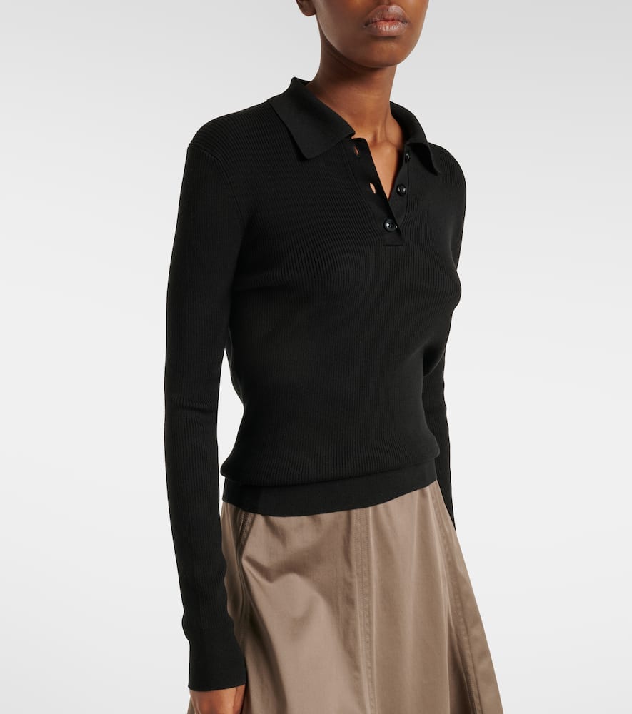 Róhe Ribbed-knit polo shirt