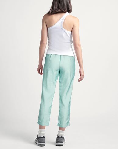 Woman Pants Sage green Size 6 Linen, Viscose, Polyester